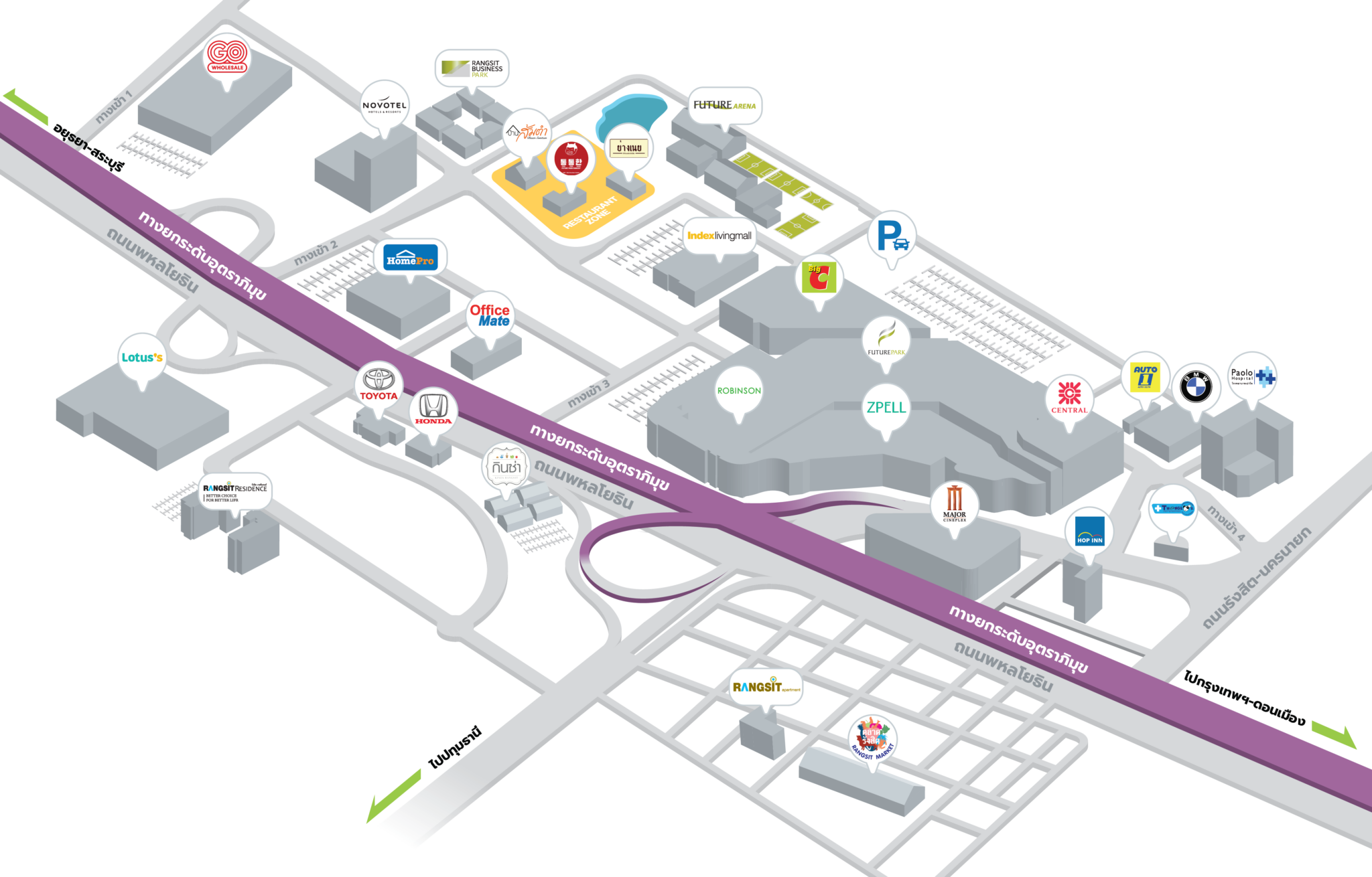 แบบแพลนพื้นที่โครงการ Rangsit Business Park